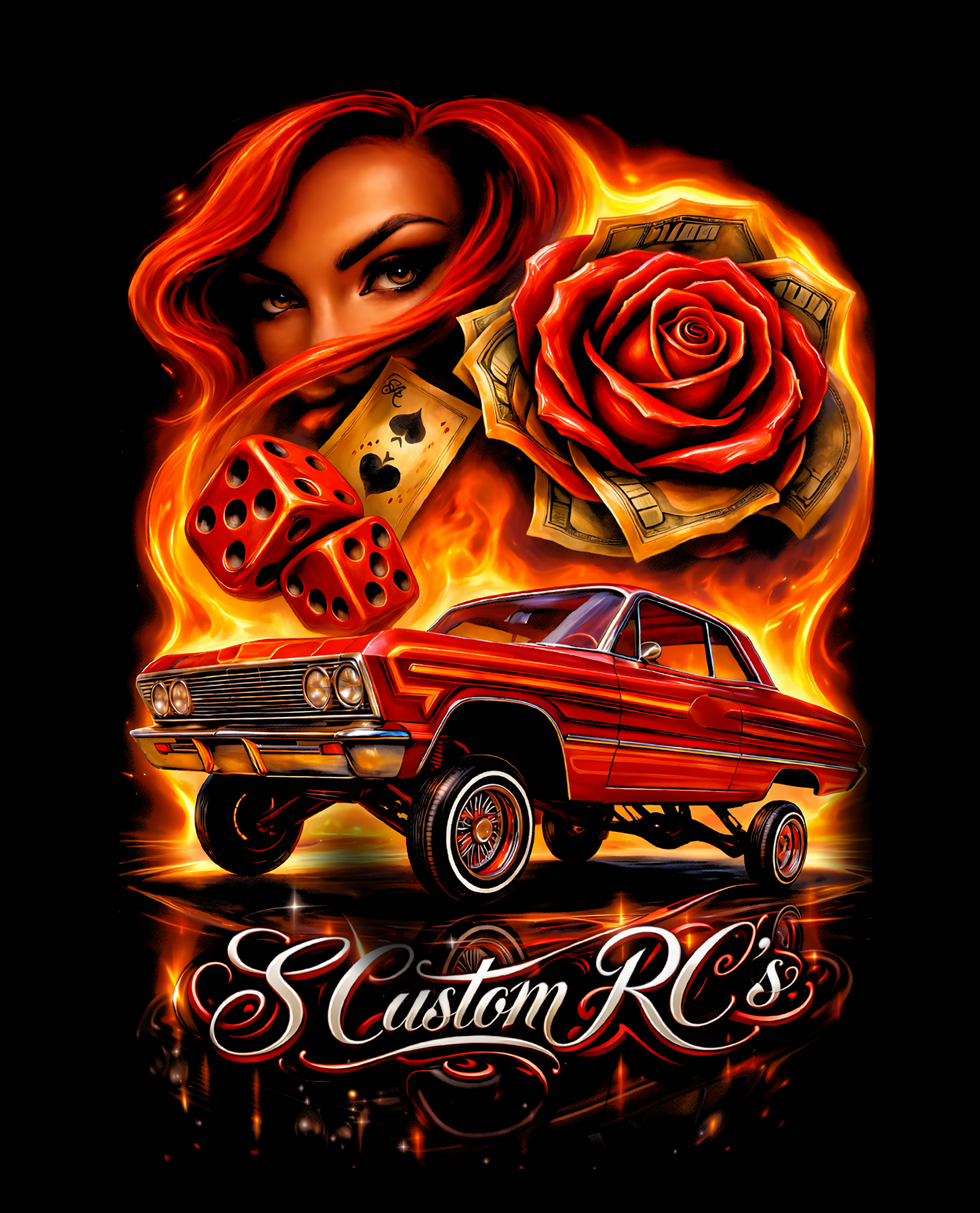 "West Coast Soul" Lowrider & Rose Graphic Tee