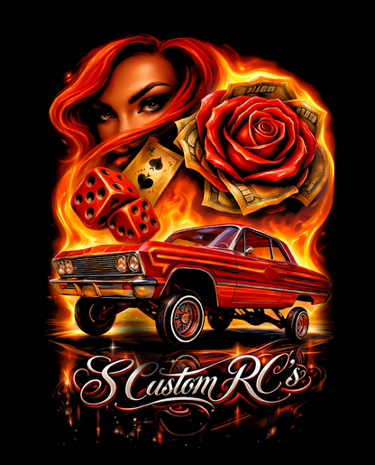 "West Coast Soul" Lowrider & Rose Graphic Tee